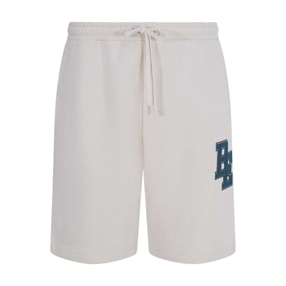 Blank Essentials Mens Fleece Collegiate Logo Tapered Sweat Shorts / Bone
